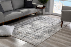 4' X 6' Gray and Ivory Abstract Power Loom Area Rug