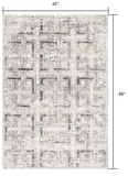 4' X 6' Gray and Ivory Abstract Power Loom Area Rug - Homeroots