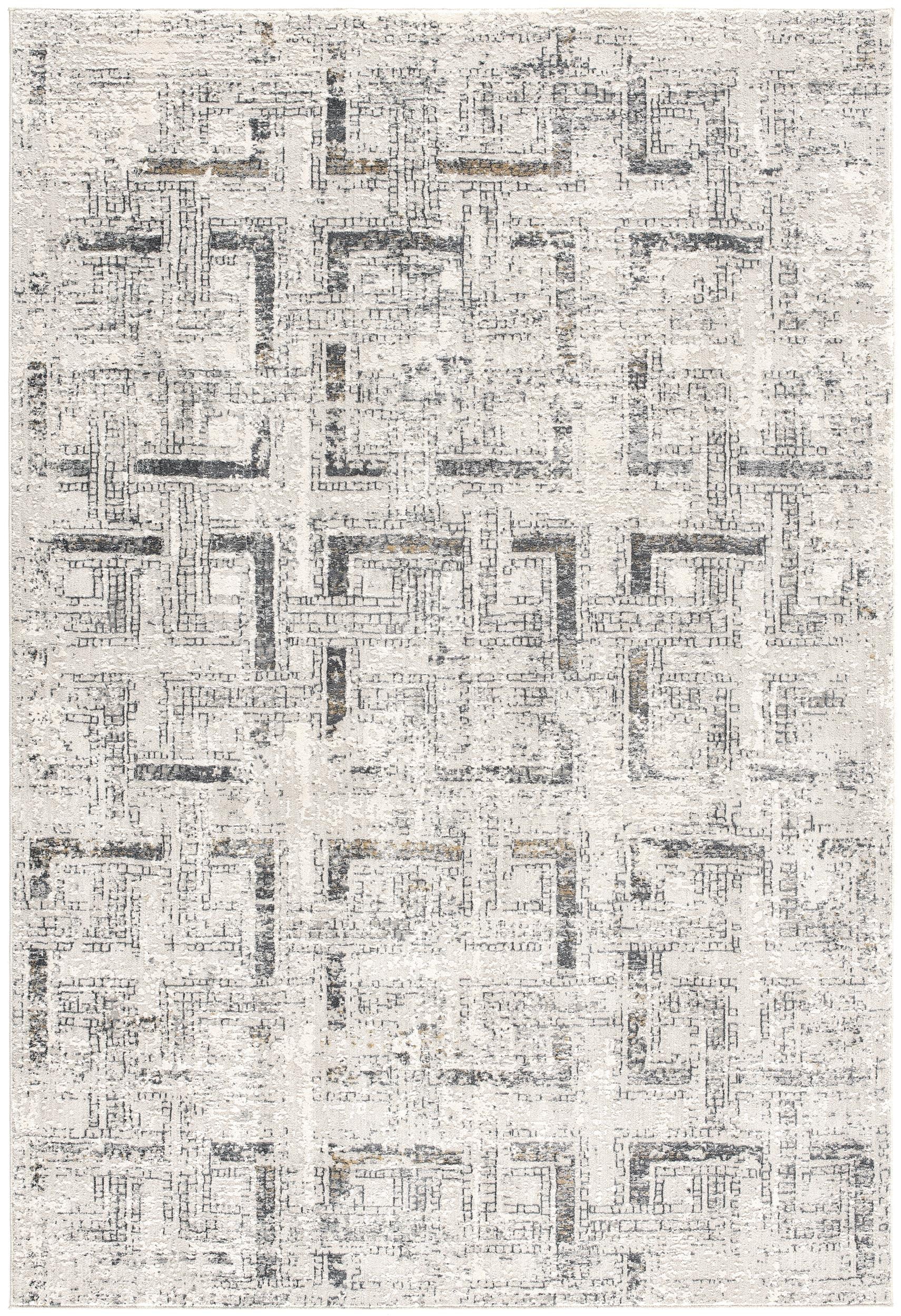 4' X 6' Gray and Ivory Abstract Power Loom Area Rug