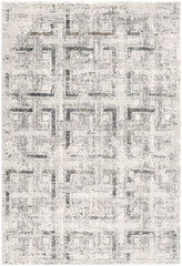 5' X 8' Gray and Ivory Abstract Power Loom Area Rug
