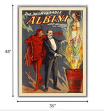 36" X 48" The Incomparable Albini Vintage Magic Poster Wall Art - Homeroots