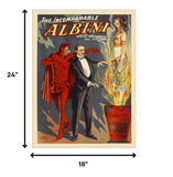18" X 24" The Incomparable Albini Vintage Magic Poster Wall Art - Homeroots