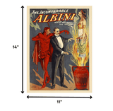 11" X 14" The Incomparable Albini Vintage Magic Poster Wall Art - Homeroots - Flyclothing LLC