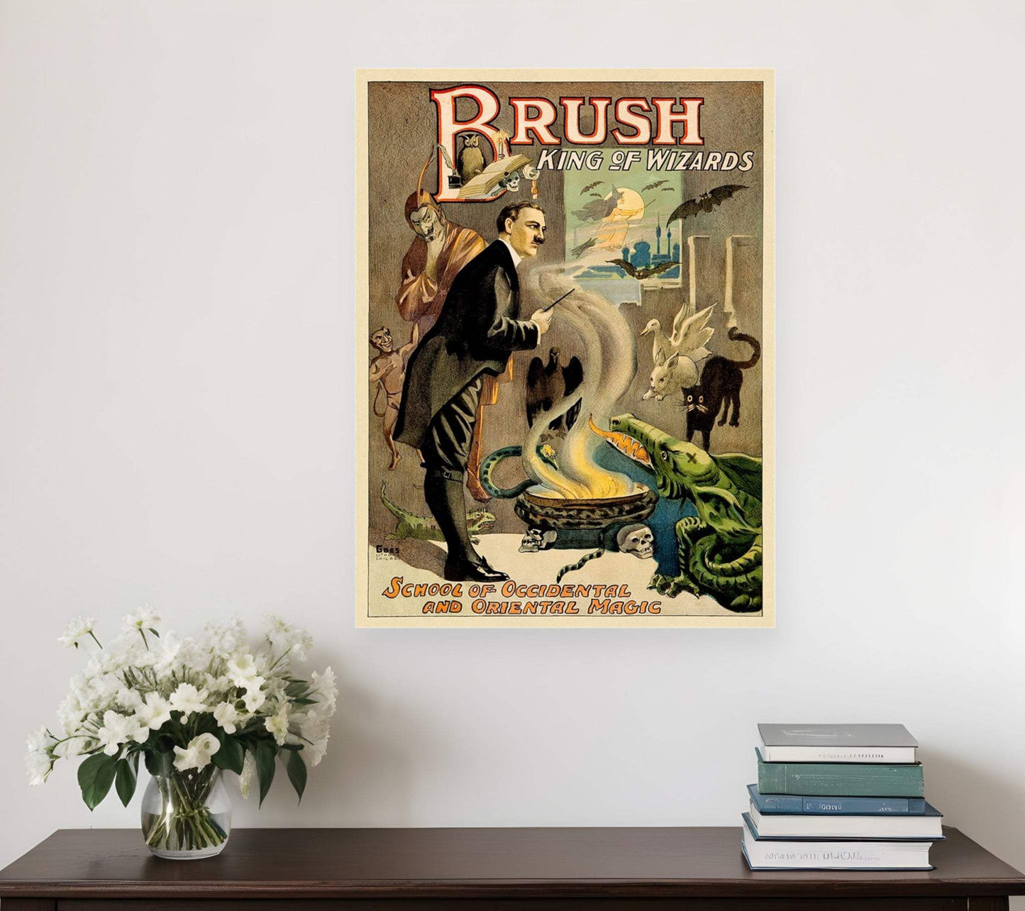 Vintage 1895 Blackstone Magic Unframed Print Wall Art - Homeroots - Flyclothing LLC