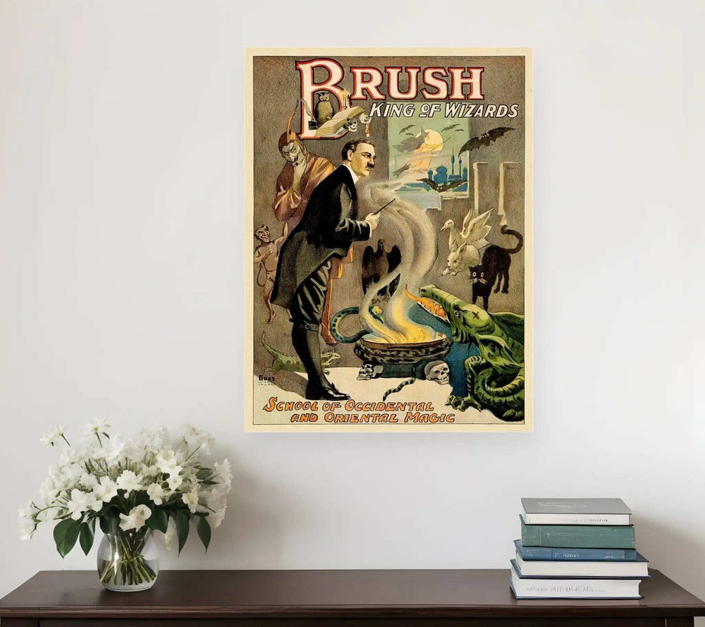 Vintage 1895 Blackstone Magic Unframed Print Wall Art - Homeroots