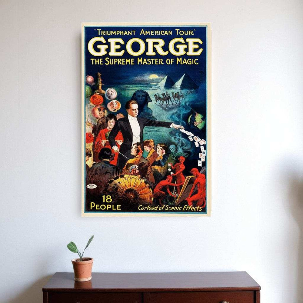 George The Supreme Master Vintage Magic Unframed Print Wall Art - Homeroots - Flyclothing LLC