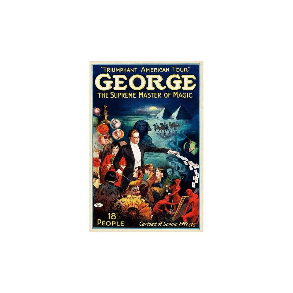 George The Supreme Master Vintage Magic Unframed Print Wall Art - Homeroots - Flyclothing LLC