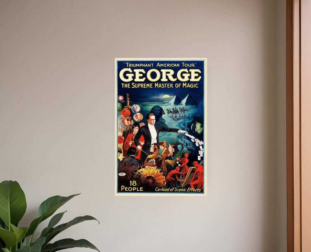 George the Supreme Vintage Magic Unframed Print Wall Art - Homeroots - Flyclothing LLC