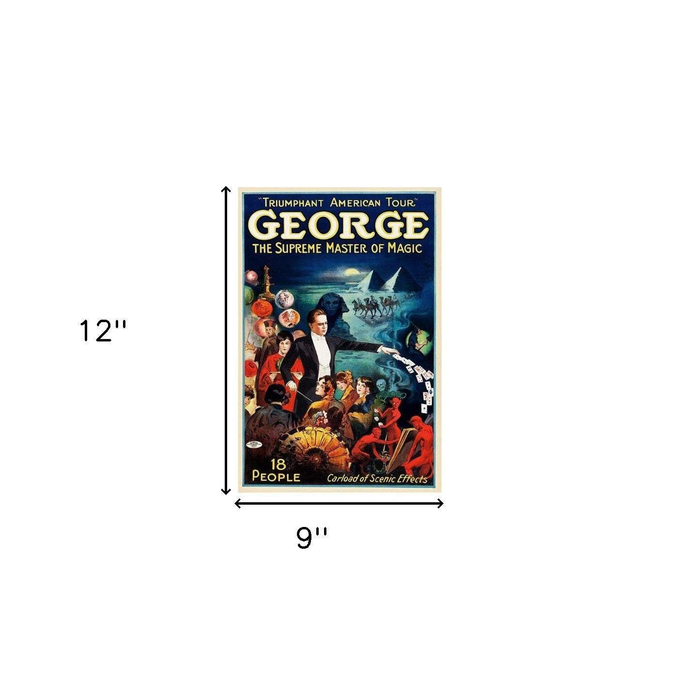 George the Supreme Vintage Magic Unframed Print Wall Art - Homeroots - Flyclothing LLC