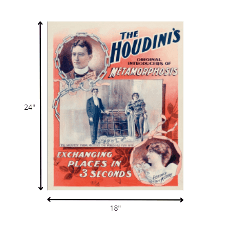 The Houdini's Metamorphosis Vintage Magic Unframed Print Wall Art - Homeroots - Flyclothing LLC