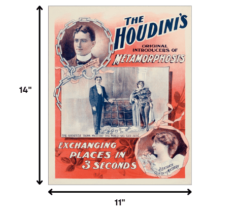 The Houdini's Metamorphosis Vintage Magic Unframed Print Wall Art - Homeroots - Flyclothing LLC