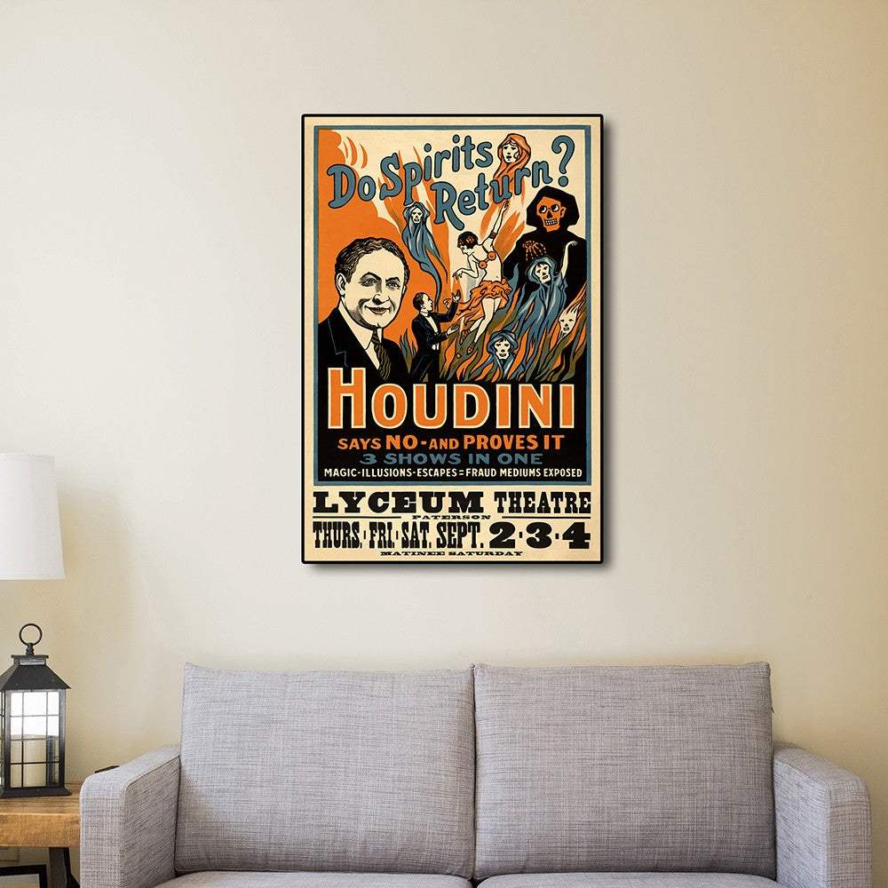 Houdini Spirits Vintage Magic Unframed Print Wall Art - Homeroots - Flyclothing LLC