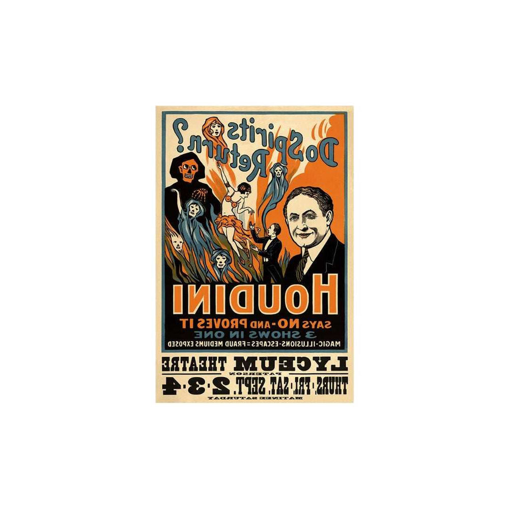 Houdini Spirits Vintage Magic Unframed Print Wall Art - Homeroots - Flyclothing LLC