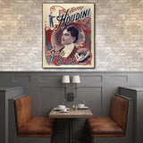 30" X 24" Houdini King Of Cards Vintage Magic Poster Wall Art - Homeroots