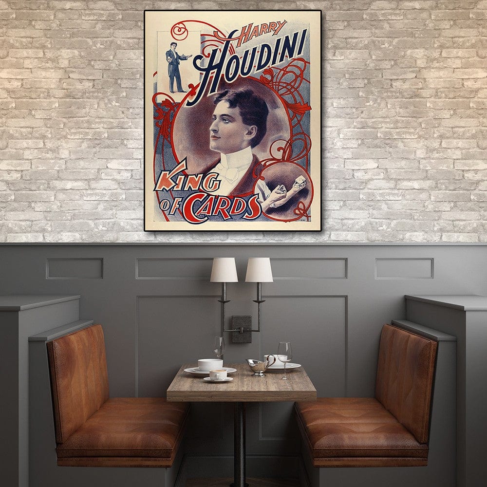 20" X 16" Houdini King Of Cards Vintage Magic Poster Wall Art - Homeroots - Flyclothing LLC