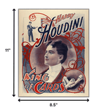 8.5" X 11" Houdini King Of Cards Vintage Magic Poster Wall Art - Homeroots