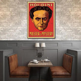 18" X 24" Houdini Master Of Mystery Vintage Magic Poster Wall Art - Homeroots