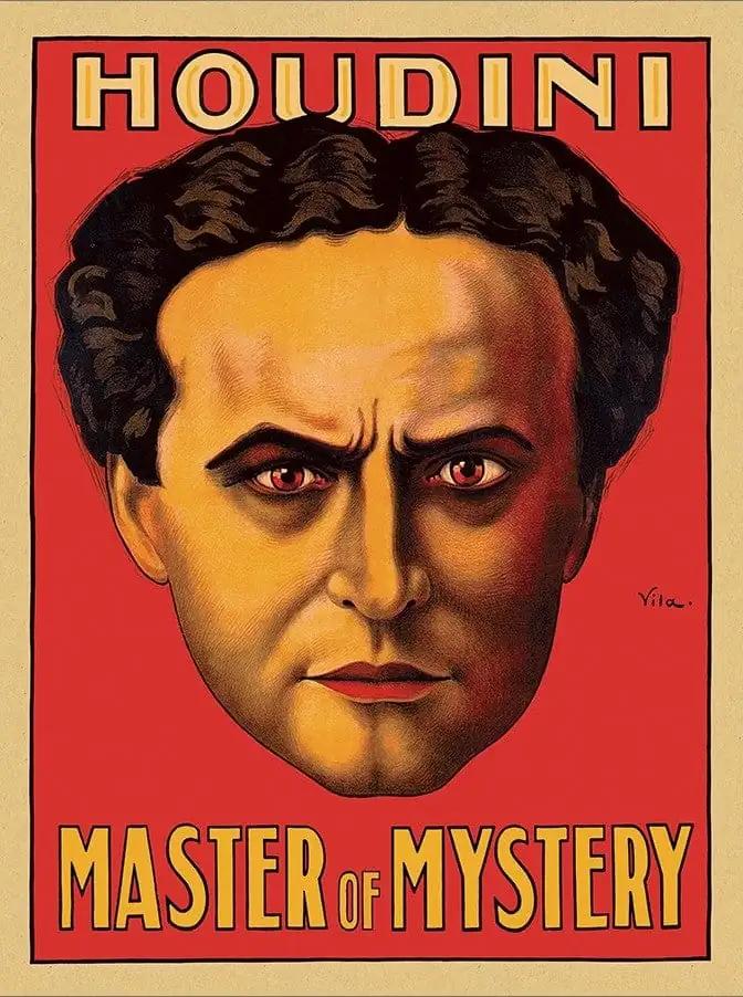 18" X 24" Houdini Master Of Mystery Vintage Magic Poster Wall Art - Homeroots - Flyclothing LLC
