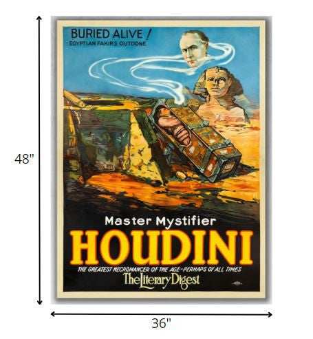 Master Mystifier Houdini Vintage Magic Unframed Print Wall Art - Homeroots - Flyclothing LLC