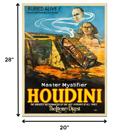 Master Mystifier Houdini Vintage Magic Unframed Print Wall Art - Homeroots - Flyclothing LLC