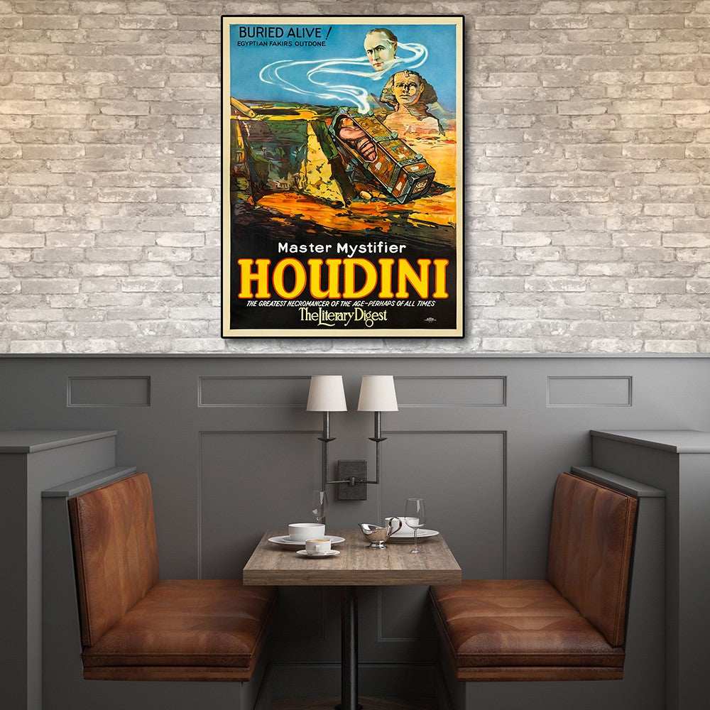 Houdini Master Mystifier Vintage Magic Unframed Print Wall Art - Homeroots - Flyclothing LLC