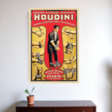 24" X 36" Houdini Handcuff King Vintage Magic Poster Wall Art - Homeroots