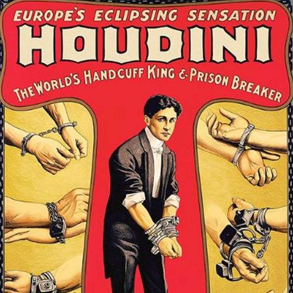 12" X 18" Houdini Handcuff King Vintage Magic Poster Wall Art - Homeroots - Flyclothing LLC