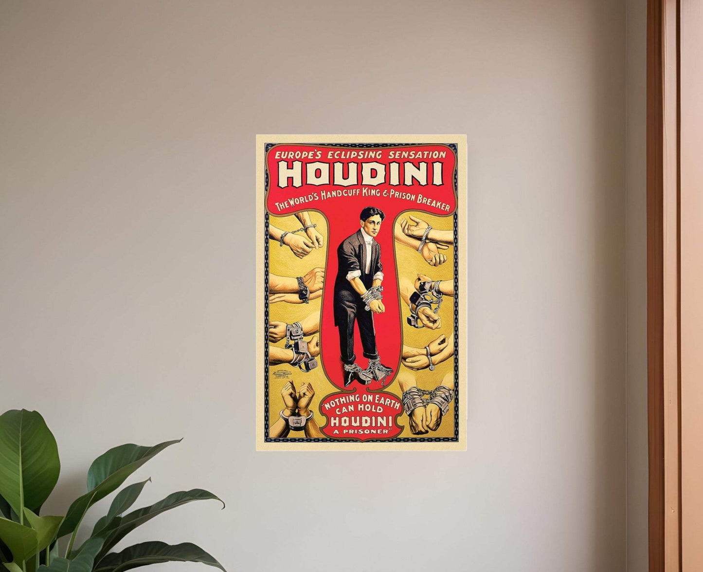9" X 12" Houdini Handcuff King Vintage Magic Poster Wall Art - Homeroots - Flyclothing LLC
