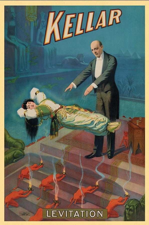 Kellar Levitation Vintage Magic Unframed Print Wall Art - Homeroots