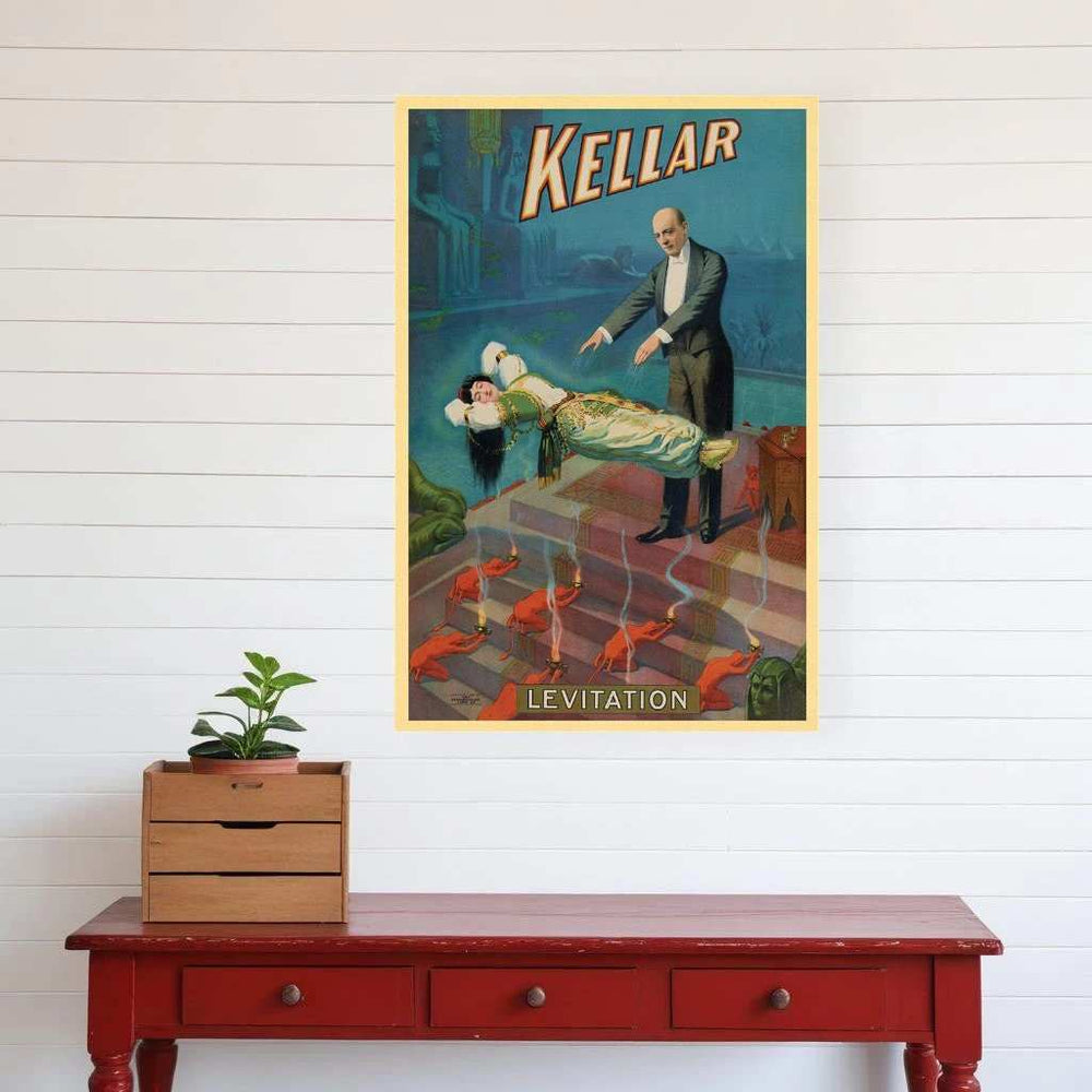 Kellar Levitation Vintage Magic Unframed Print Wall Art - Homeroots