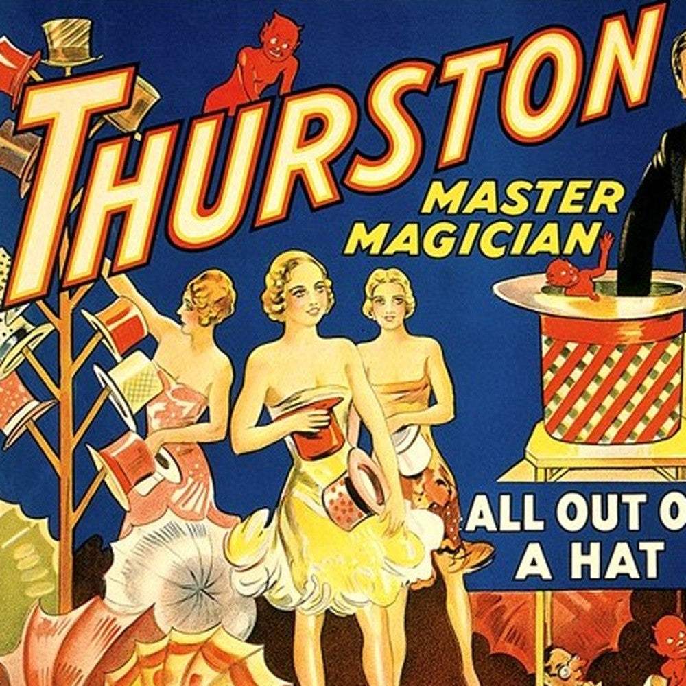 Thurston Out Of A Hat Vintage Magic Unframed Print Wall Art - Homeroots - Flyclothing LLC