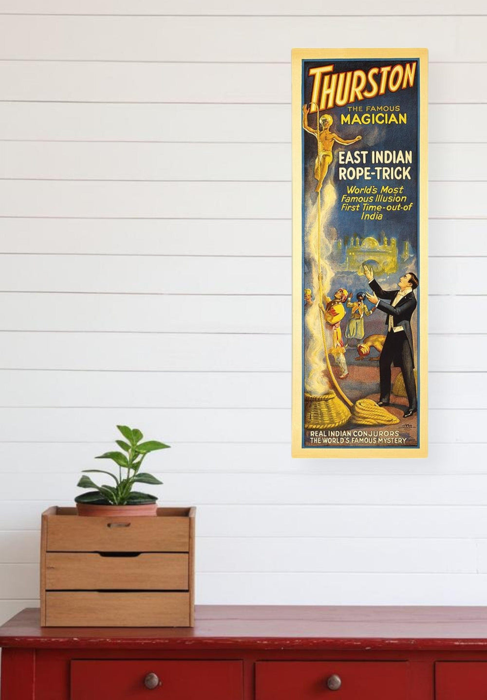 8" X 24" Thurston Rope Trick Vintage Magic Poster Wall Art - Homeroots