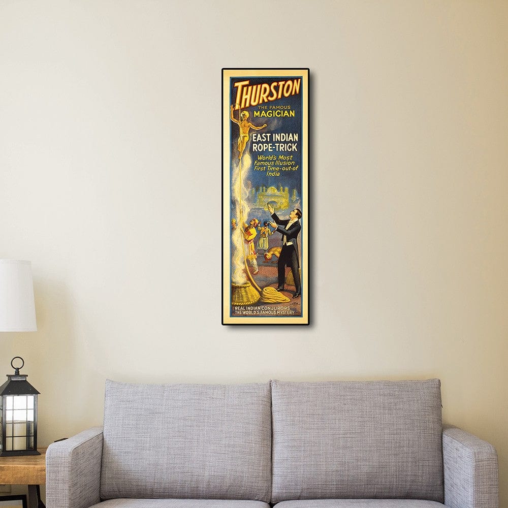 4" X 12" Thurston Rope Trick Vintage Magic Poster Wall Art - Homeroots