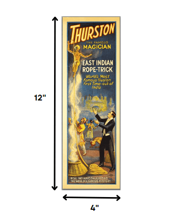 4" X 12" Thurston Rope Trick Vintage Magic Poster Wall Art - Homeroots