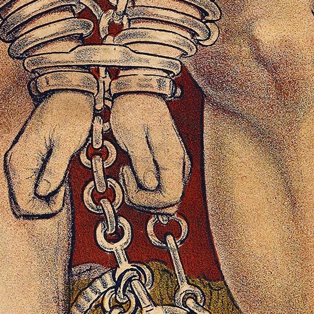 24" X 36" Houdini In Handcuffs Vintage Magic Poster Wall Art - Homeroots