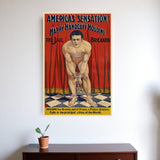 24" X 36" Houdini In Handcuffs Vintage Magic Poster Wall Art - Homeroots