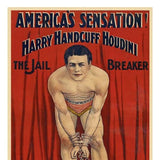 16" X 24" Houdini In Handcuffs Vintage Magic Poster Wall Art - Homeroots