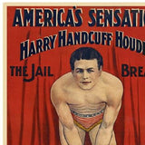 12" X 18" Houdini In Handcuffs Vintage Magic Poster Wall Art - Homeroots
