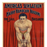 9" X 12" Houdini In Handcuffs Vintage Magic Poster Wall Art - Homeroots