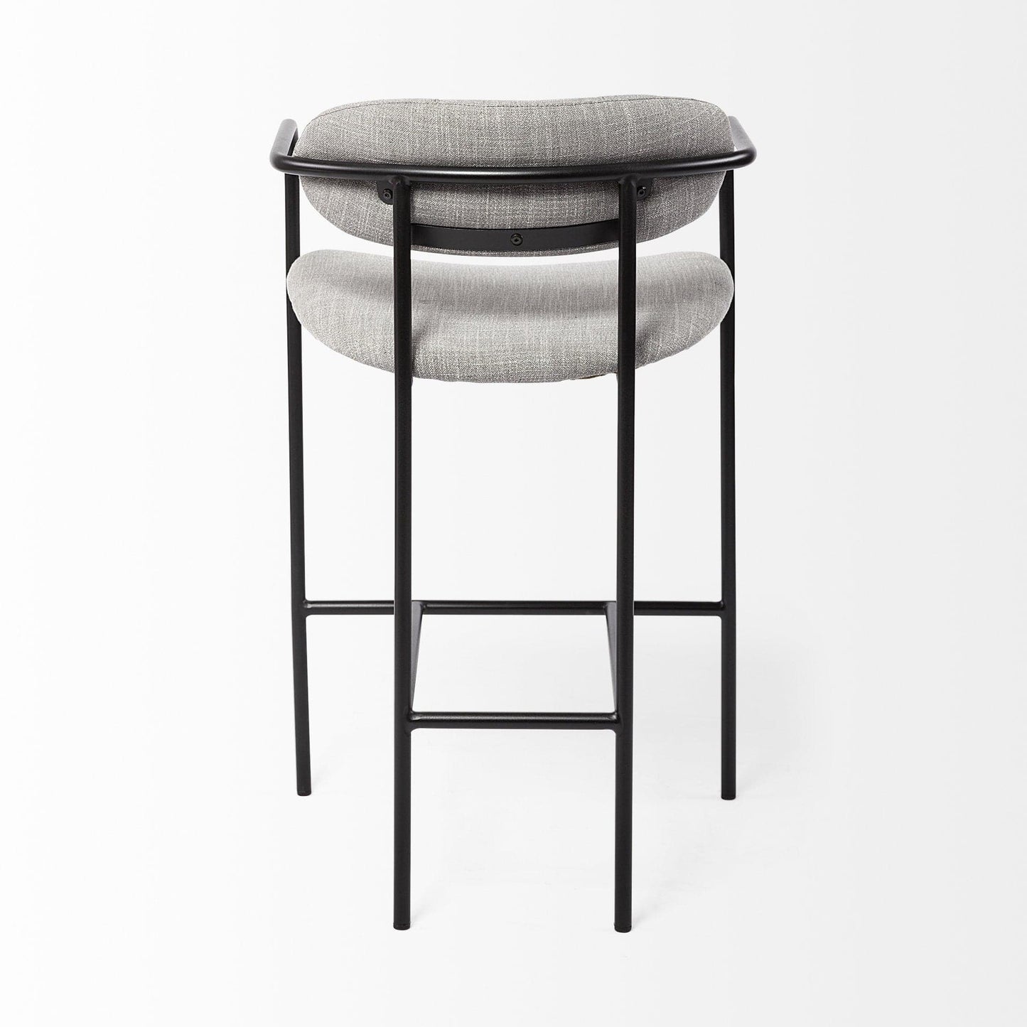 27" Gray And Black Upholstered And Metal Counter Height Bar Chair - Homeroots - Flyclothing LLC