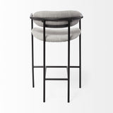 27" Gray And Black Upholstered And Metal Counter Height Bar Chair - Homeroots - Flyclothing LLC
