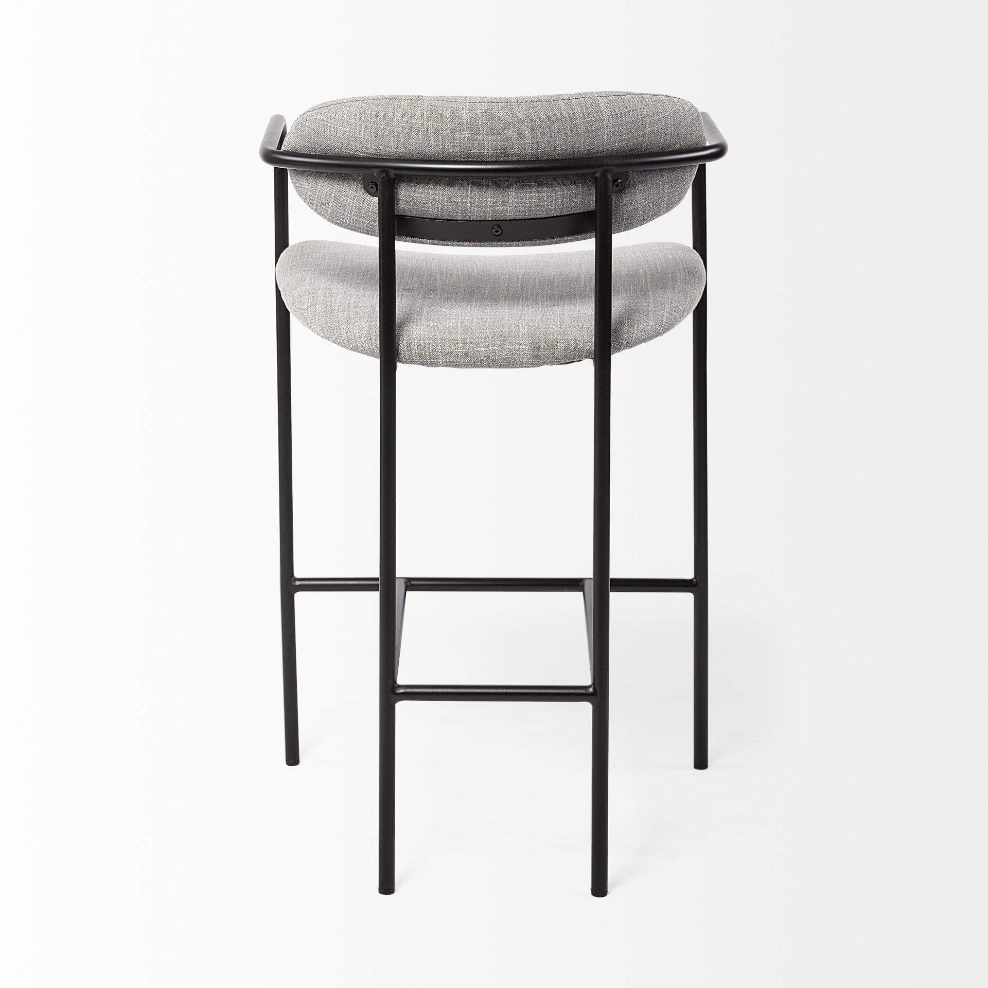 27" Gray And Black Upholstered And Metal Counter Height Bar Chair - Homeroots - Flyclothing LLC