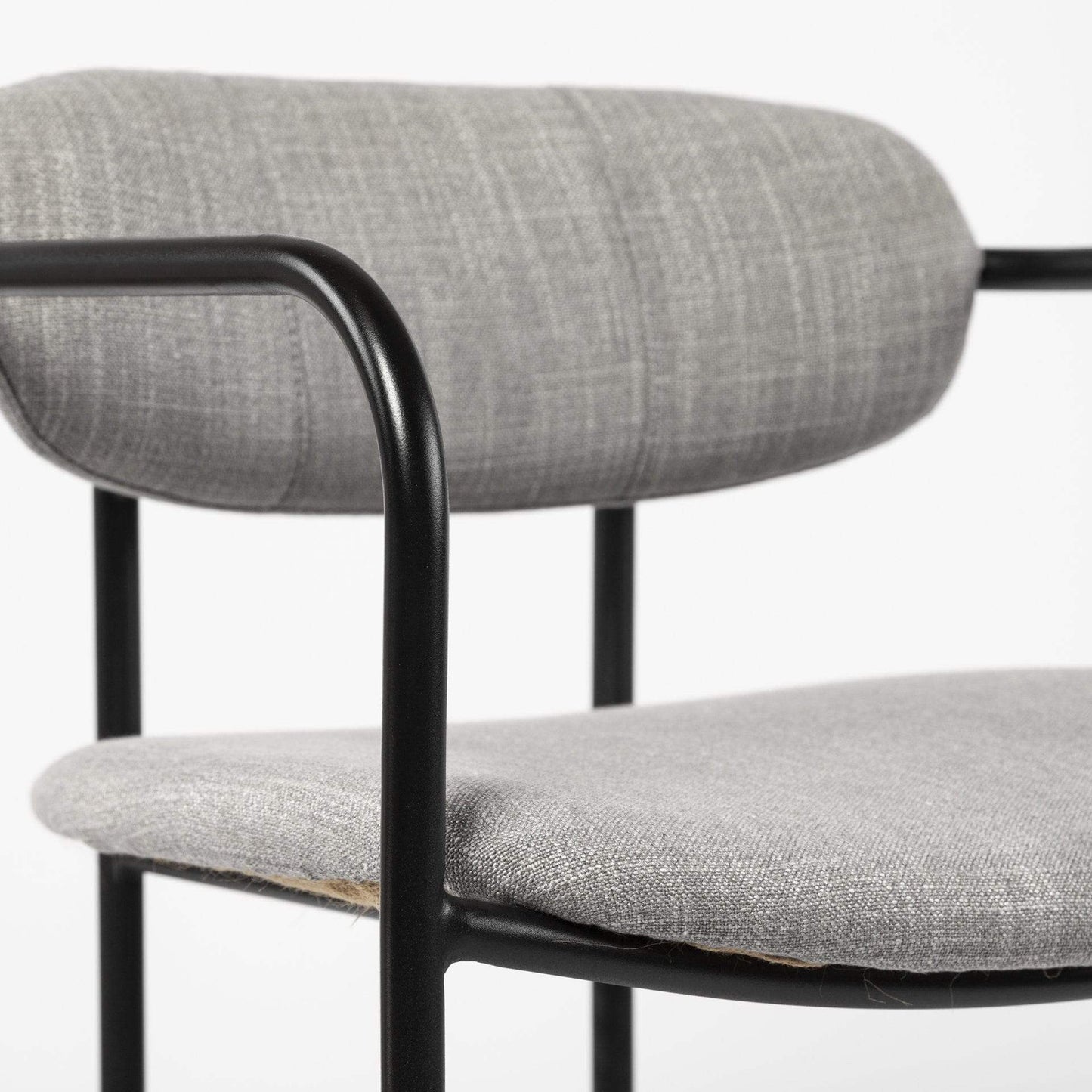 27" Gray And Black Upholstered And Metal Counter Height Bar Chair - Homeroots - Flyclothing LLC