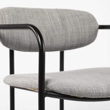 27" Gray And Black Upholstered And Metal Counter Height Bar Chair - Homeroots - Flyclothing LLC