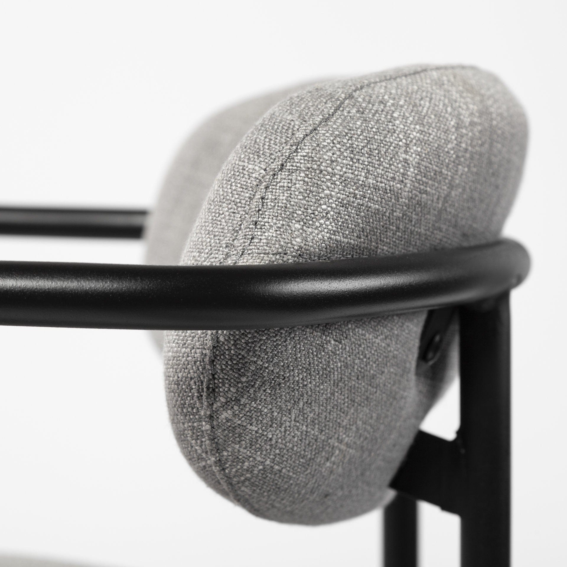 27" Gray And Black Upholstered And Metal Counter Height Bar Chair - Homeroots