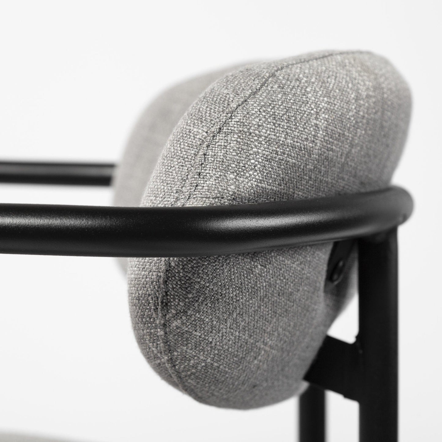 27" Gray And Black Upholstered And Metal Counter Height Bar Chair - Homeroots - Flyclothing LLC