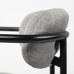 27" Gray And Black Upholstered And Metal Counter Height Bar Chair - Homeroots