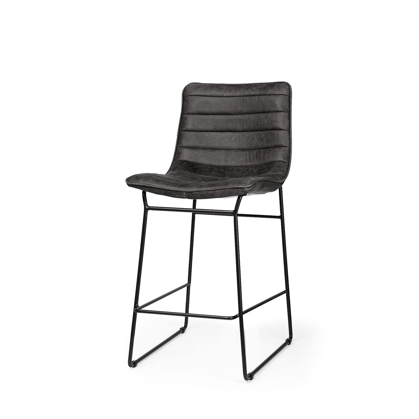 29" Black Iron Counter Height Bar Chair - Homeroots - Flyclothing LLC