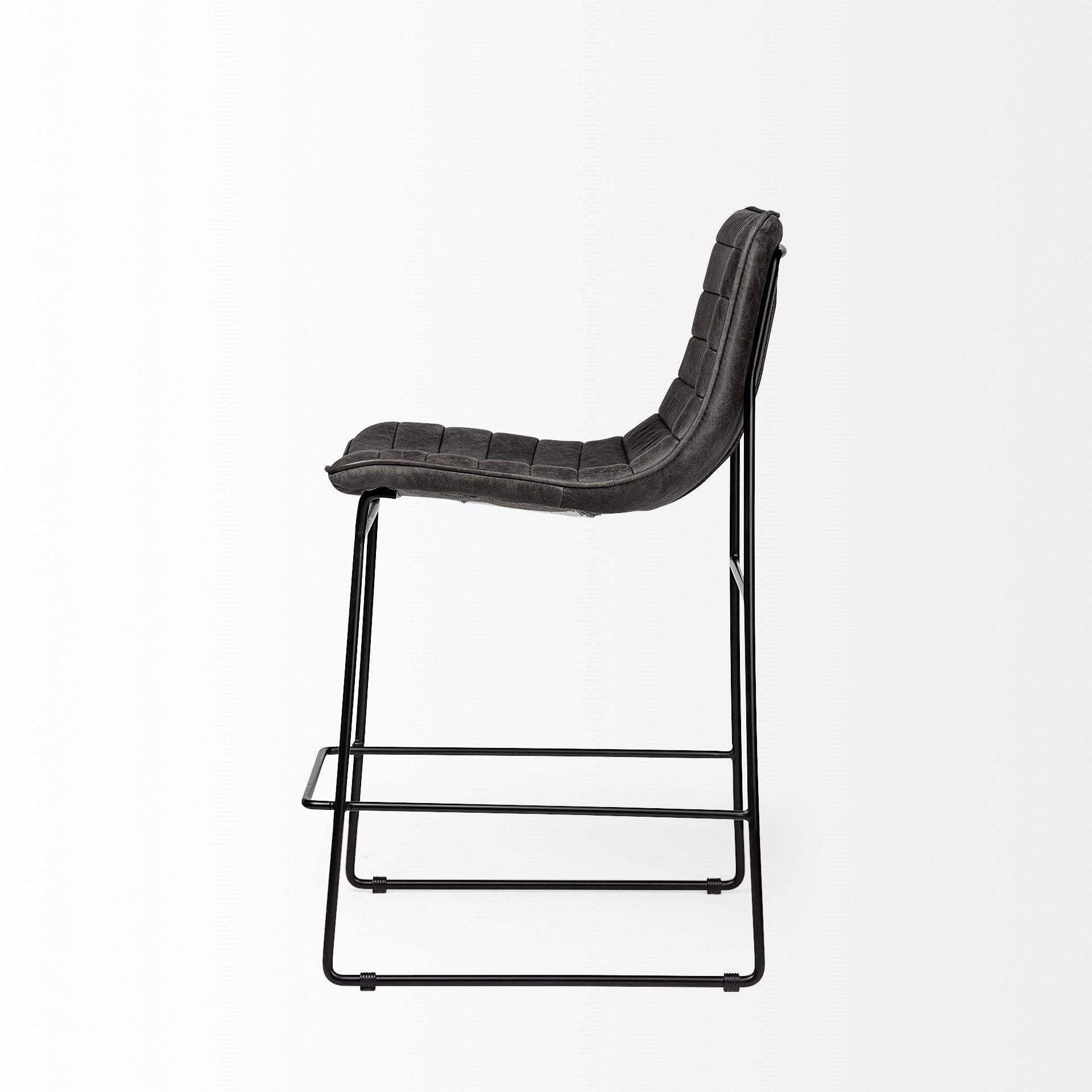 29" Black Iron Counter Height Bar Chair - Homeroots