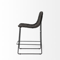 29" Black Iron Counter Height Bar Chair - Homeroots